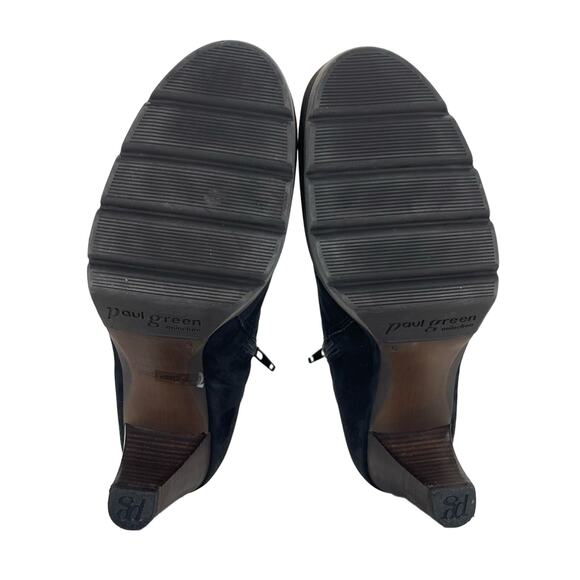 Paul Green Black Heeled Ankle Boot Sz 7.5 Leather Vintaged Finish Padded footbed - Picture 7 of 14